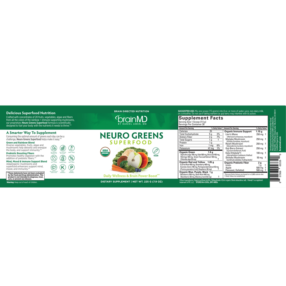 BrainMD Greens Powder